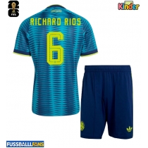 Kolumbien Richard Rios #6 Auswärts Trikotsatz Kinder WM 2026 Kurzarm (+ Kurze Hosen)